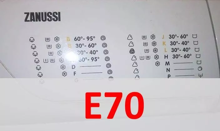 Chyba E70 v pračce Zanussi: příčiny a opravy