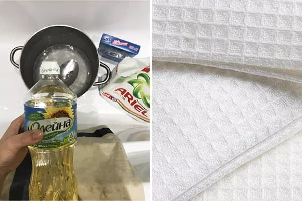 5 народни средства за избелване на кухненски кърпи без белина и варене - сода, олио, калиев перманганат, горчица, сапун за пране
